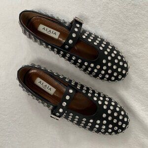 Alaïa Black Studded Flats